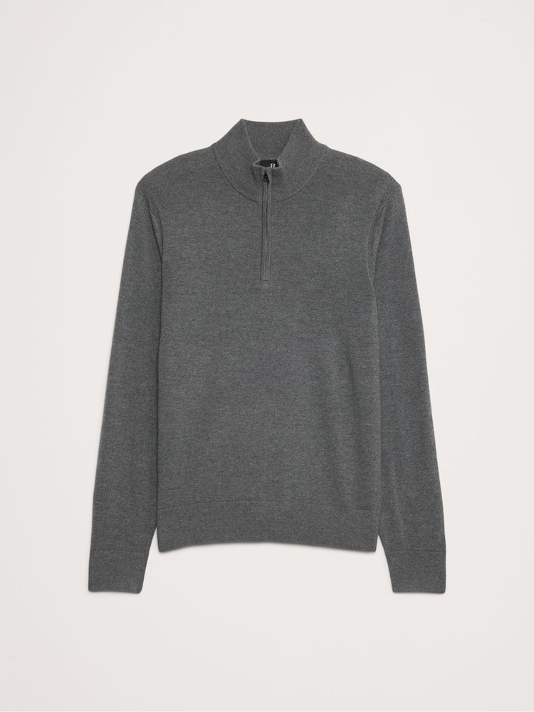 Banana Republic Pullover aus italienischer Merinowolle mit halbem Reißverschluss - Bild 5 von 5