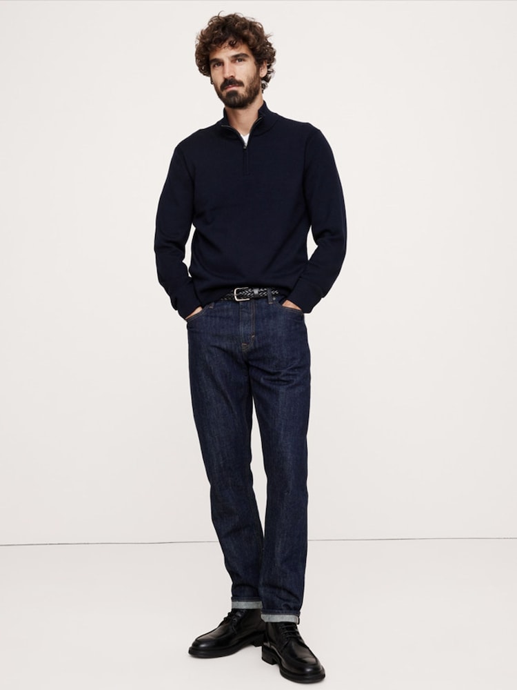 Banana Republic Pullover aus italienischer Merinowolle mit halbem Reißverschluss - Bild 1 von 1
