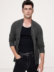 Banana Republic Grey Italian Merino Cardigan Jumper - Image 1 of 4