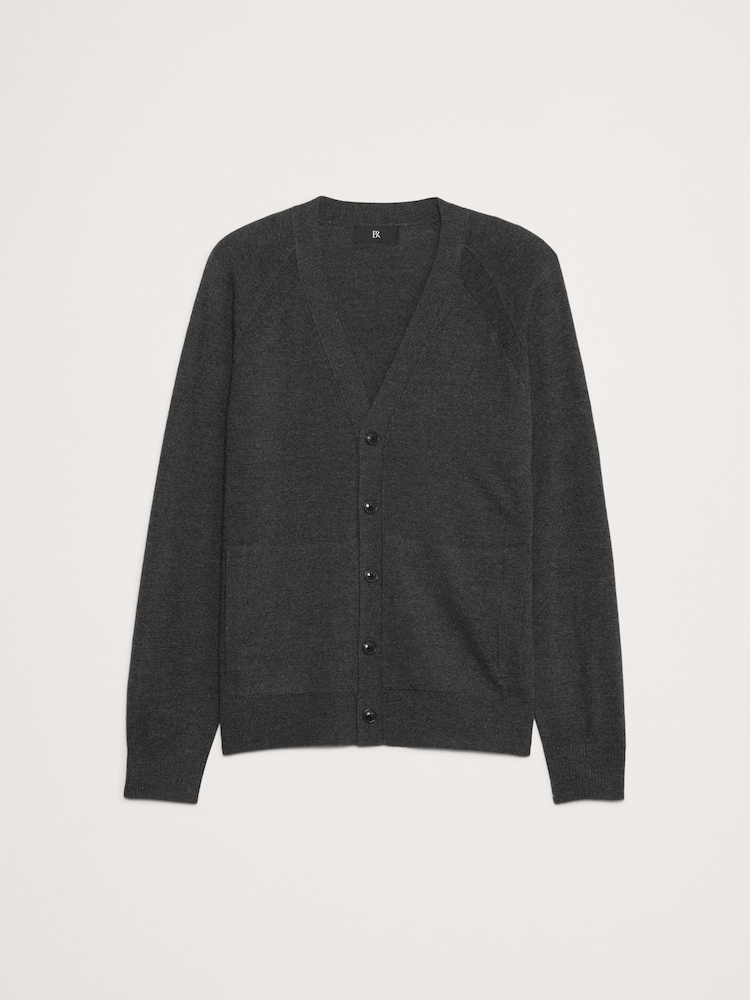 Banana Republic Grey Italian Merino Cardigan Jumper - Image 4 of 4
