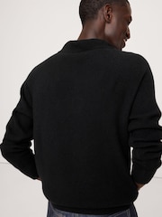 Banana Republic Black Wool-Cashmere Polo Shirt - Image 4 of 5