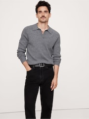 Banana Republic Grey Wool-Cashmere Polo Shirt - Image 1 of 1