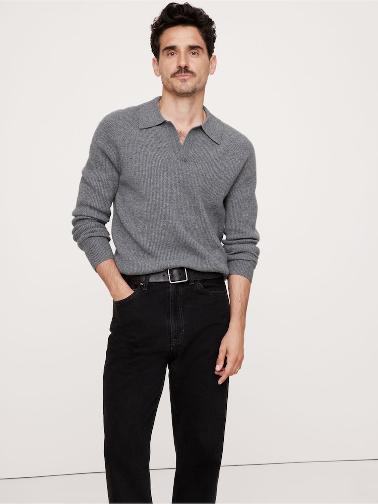 Banana Republic Grey Wool-Cashmere Polo Shirt - Image 1 of 1