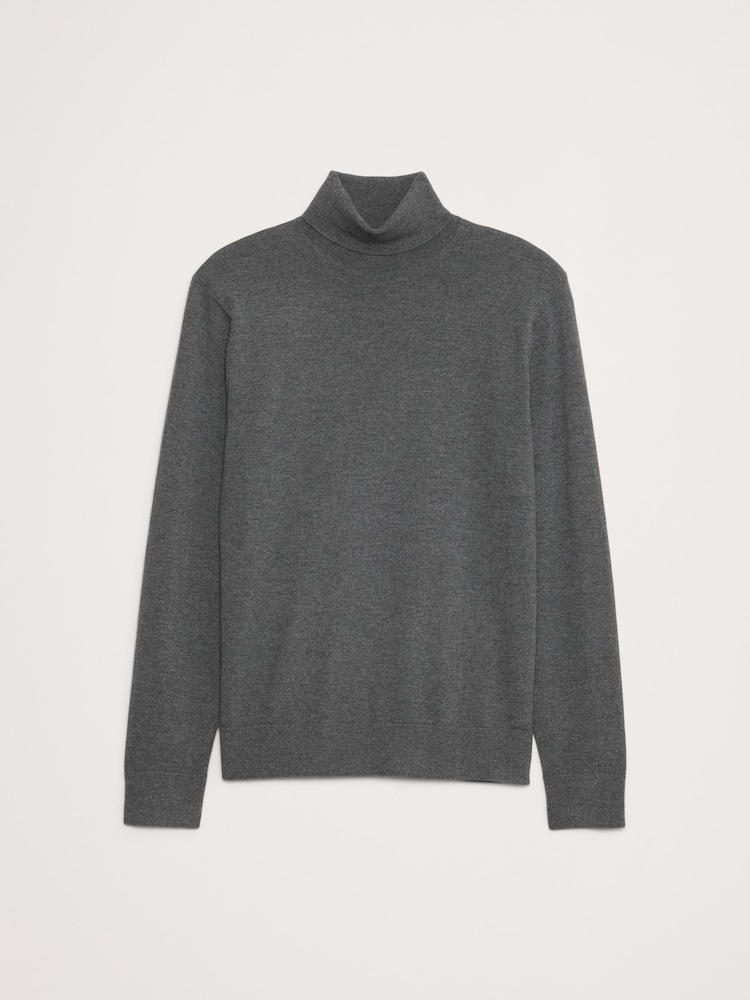 Banana Republic Grey Merino Wool Italian Turtle Neck Jumper - Image 4 of 4