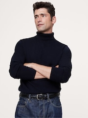 Banana Republic Black Merino Wool Italian Turtle Neck Jumper - Image 1 of 2