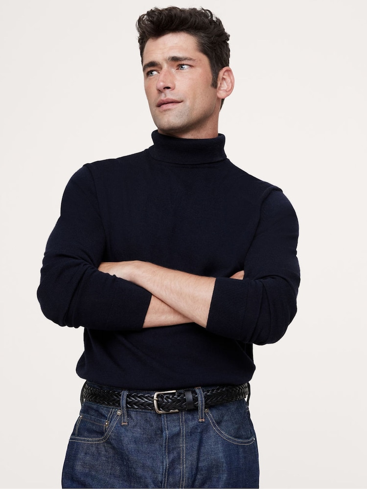 Banana Republic Black Merino Wool Italian Turtle Neck Jumper - Image 1 of 2