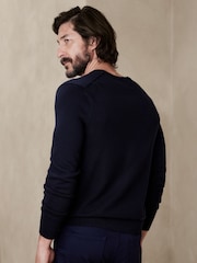 Banana Republic Blue Merino Wool Sante V-Neck Jumper - Image 2 of 4