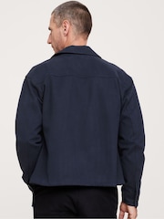 Banana Republic Navy/Blue Herringbone Ponte Coachs Jacket - Image 2 of 4