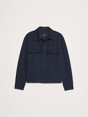Banana Republic Navy/Blue Herringbone Ponte Coachs Jacket - Image 4 of 4