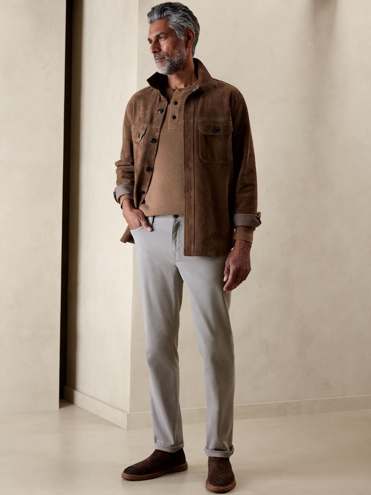 Banana Republic Grey Slim Traveler Trousers 2.0 - Image 1 of 3