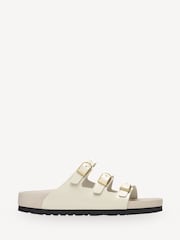 Birkenstock Cream Florida High Shine Leather Sandals - Image 1 of 3
