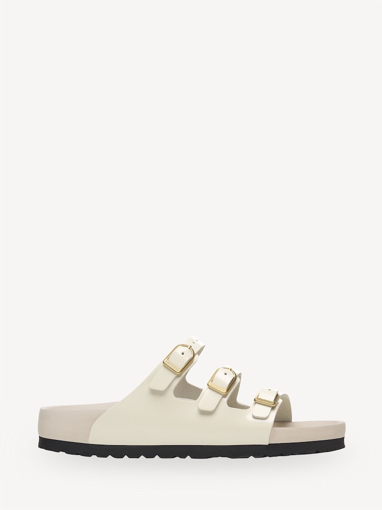 Birkenstock Cream Florida High Shine Leather Sandals - Image 1 of 3