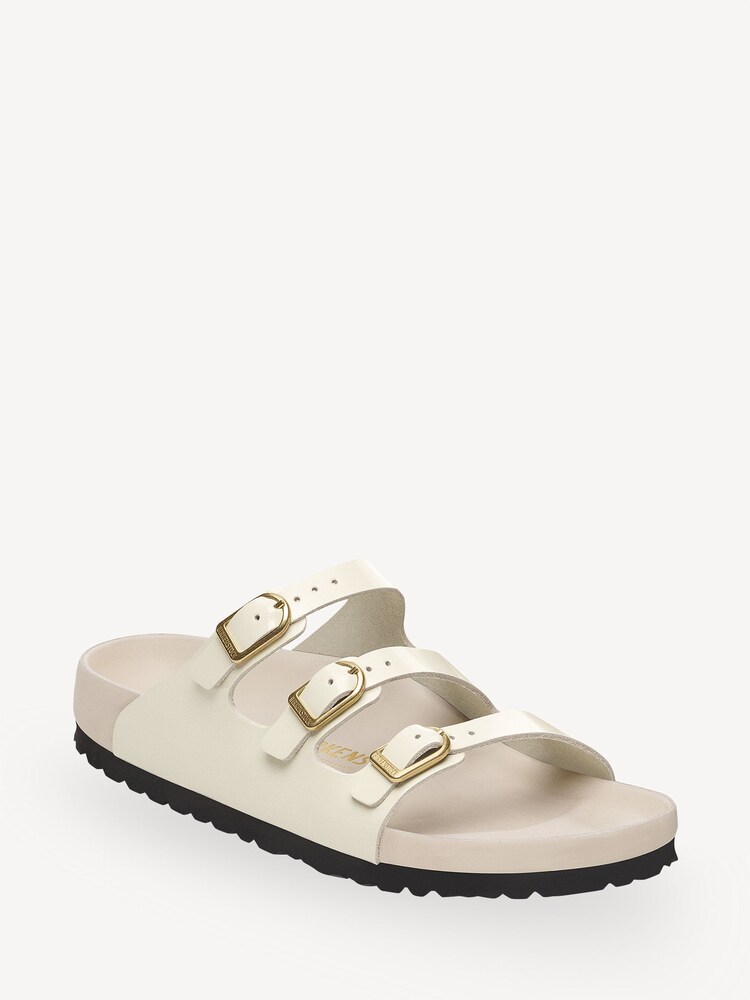 Birkenstock Cream Florida High Shine Leather Sandals - Image 2 of 3