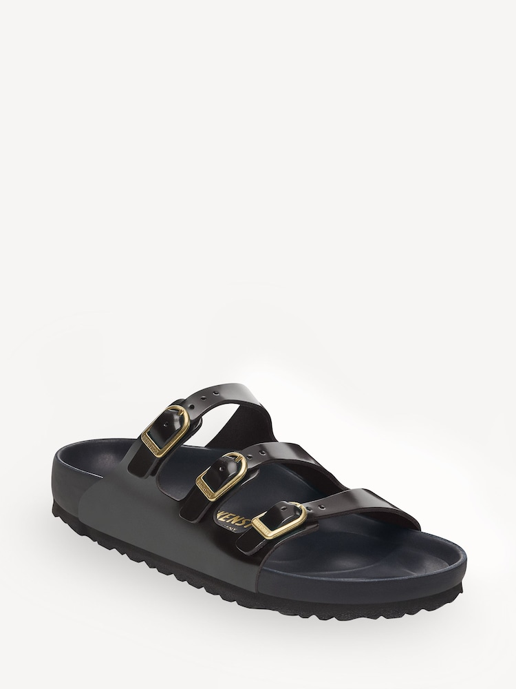 Birkenstock Black Florida High Shine Leather Sandals - Image 2 of 3