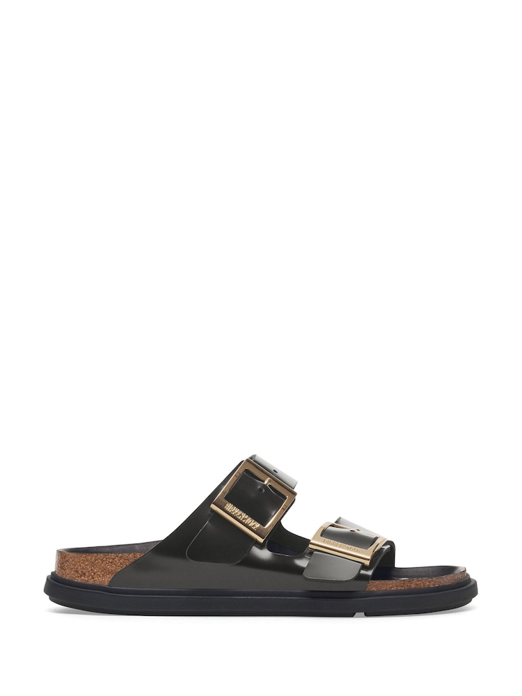 Birkenstock Black Arizona High Shine Leather Sandals - Image 1 of 5 Birkenstock Black Arizona High Shine Leather Sandals - Image 1 of 5