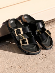 Birkenstock Black Arizona High Shine Leather Sandals - Image 5 of 5