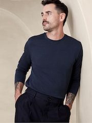 Banana Republic Navy/Blue Long Sleeve T-Shirt - Image 1 of 5