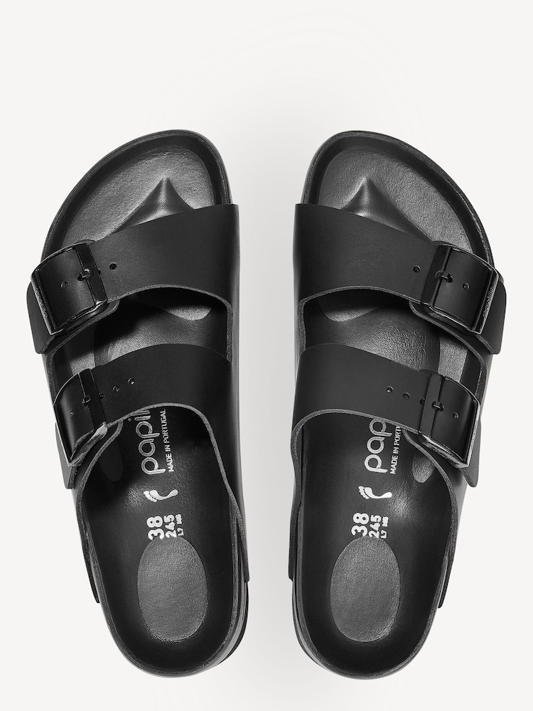 Birkenstock Black Arizona Papillio Leather Sandals - Image 3 of 3