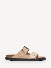 Birkenstock Beige Arizona High Shine Leather Sandals - Image 1 of 3