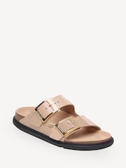 Birkenstock Beige Arizona High Shine Leather Sandals - Image 2 of 3