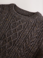 Brown Cable Crew Jumper - Image 2 of 3