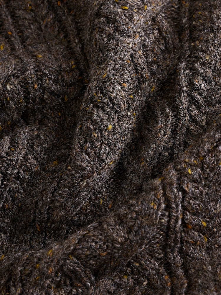 Brown Cable Crew Jumper - Image 3 of 3
