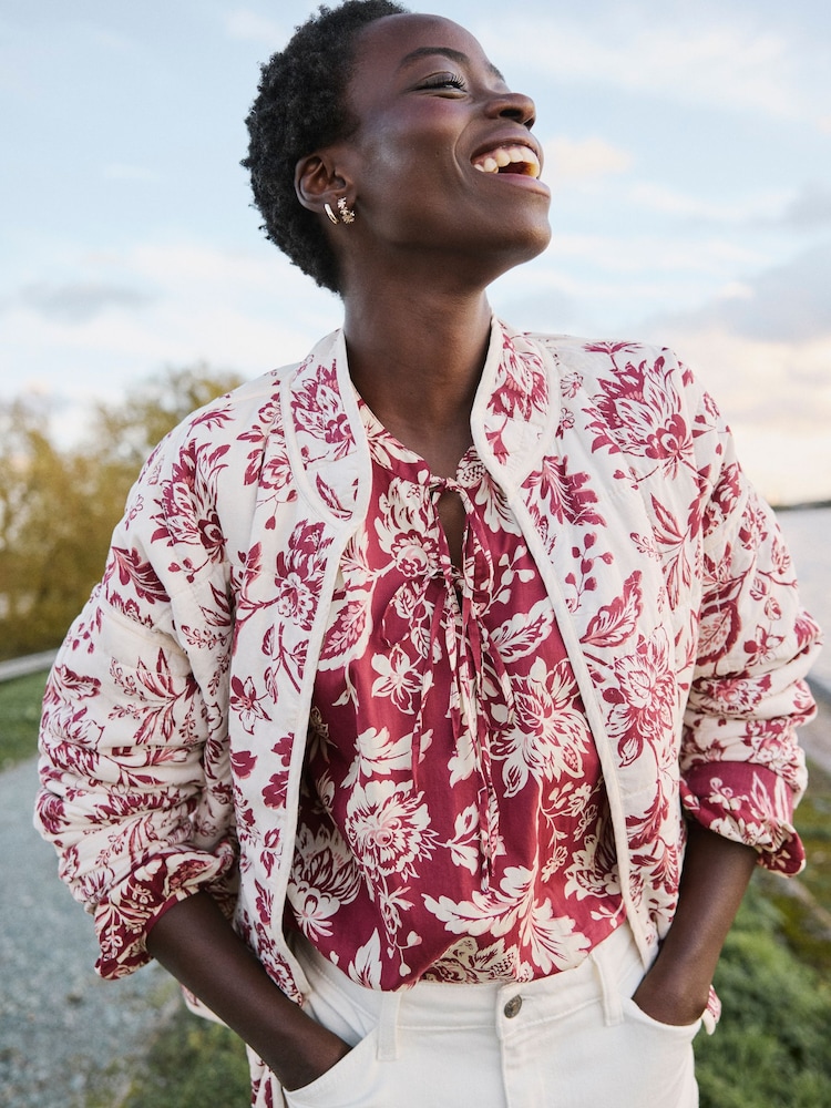 FatFace Floral Reversible Quilted Jacket - Bild 1 von 13