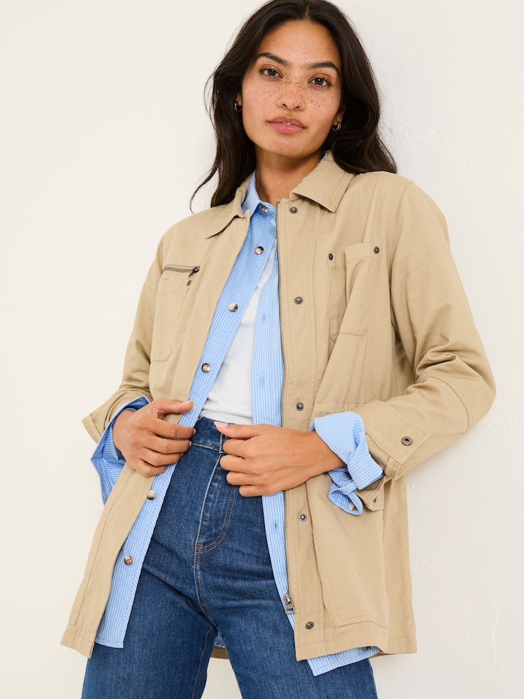 FatFace Laurie Stone 100% Cotton Field Jacket - Image 1 of 11