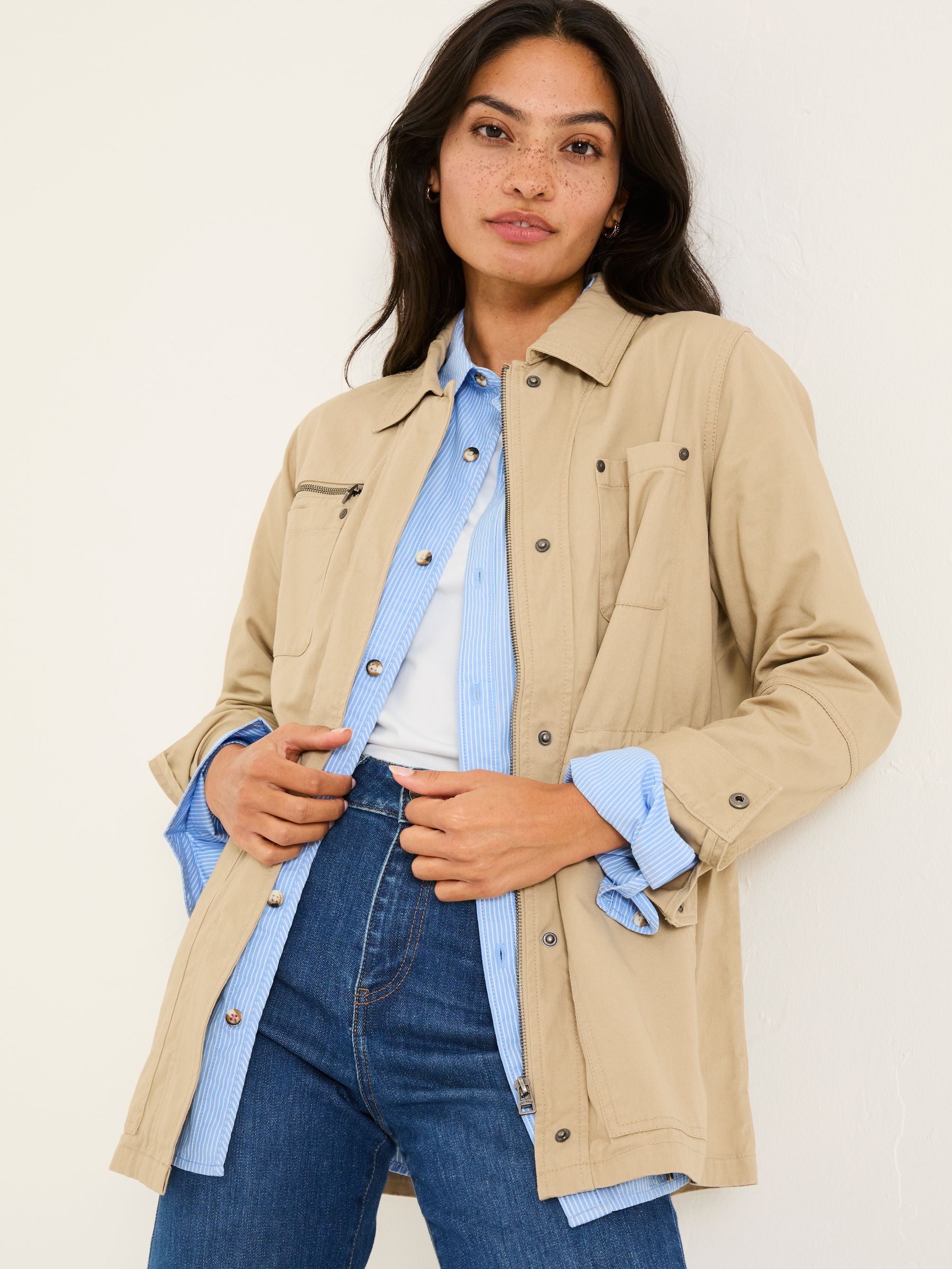 Fatface Laurie Stone 100% Cotton Field Jacket