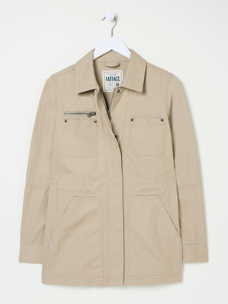 FatFace Laurie Stone 100% Cotton Field Jacket - Image 11 of 11