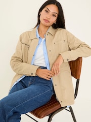 FatFace Laurie Stone 100% Cotton Field Jacket - Image 4 of 11
