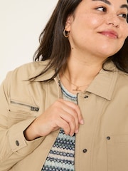 FatFace Laurie Stone 100% Cotton Field Jacket - Image 9 of 11