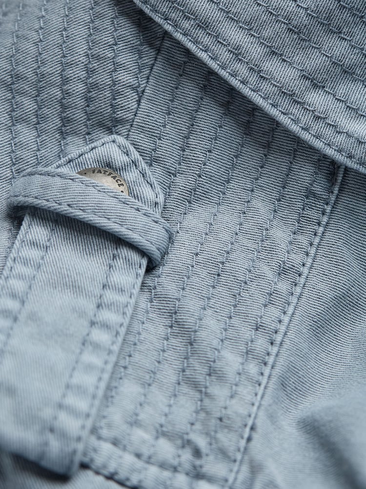 FatFace Lowen Chambray Blue 100% Cotton Field Jacket - Image 12 of 12