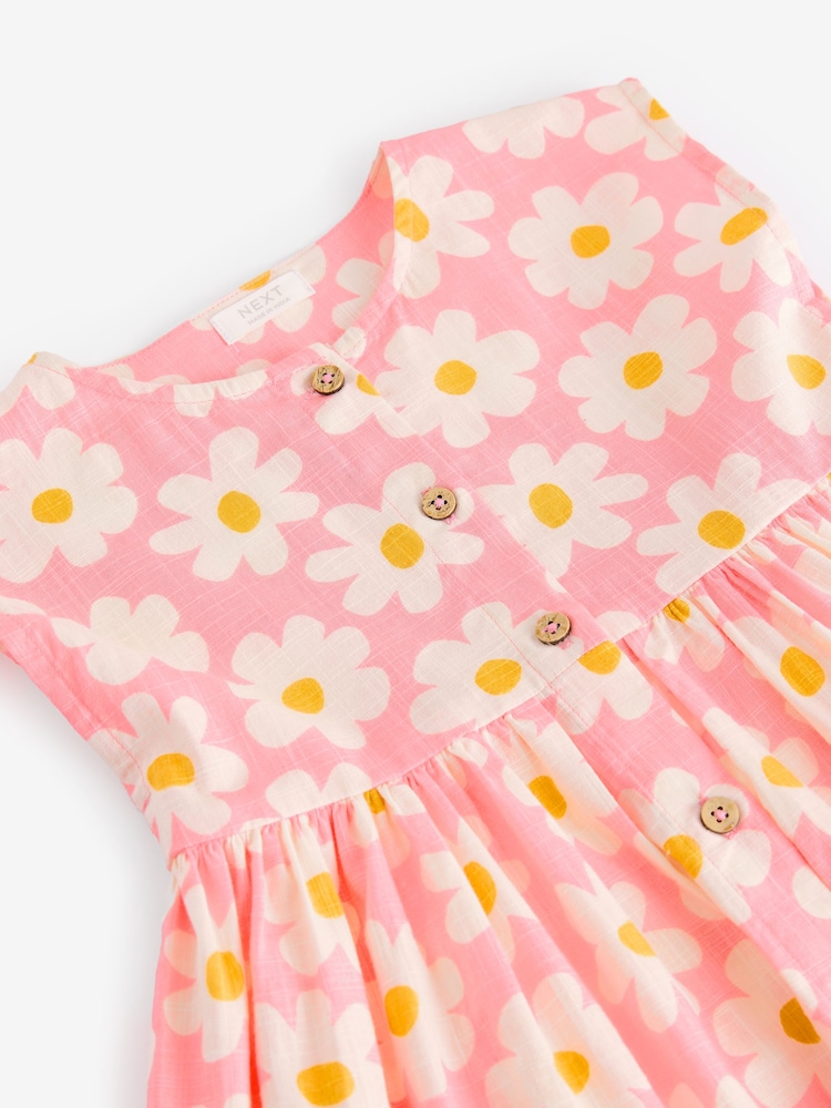 Pink Flower Button Through Summer Dress (3mths-10yrs) - Image 7 of 8
