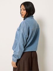 PixieGirl Petite Funnel Neck Trucker Jacket - Εικόνα 3 του 6
