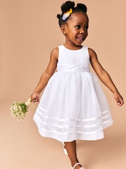 White Flower Girl Organza Dress (3mths-10yrs) - Image 1 of 8