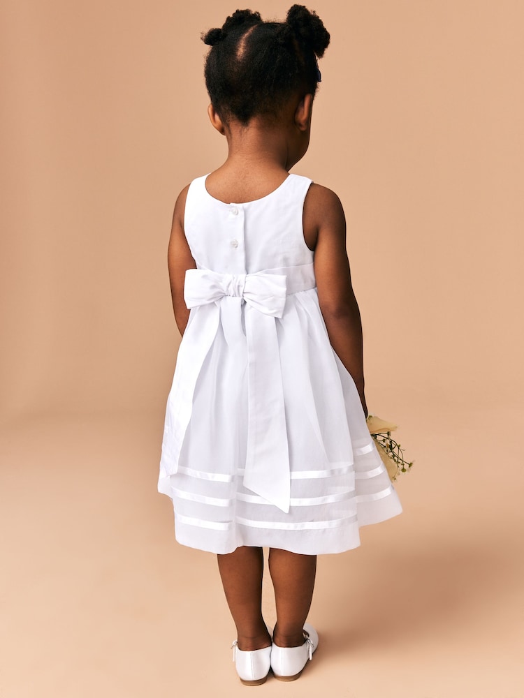 White Flower Girl Organza Dress (3mths-10yrs) - Image 2 of 8