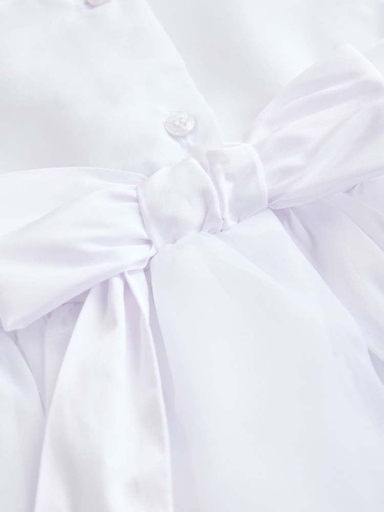 White Flower Girl Organza Dress (3mths-10yrs) - Image 8 of 8
