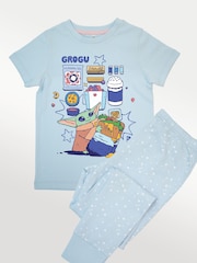 Brands In Blue Star Wars Mandalorian & Grogu Snack Pyjamas - Image 1 of 3
