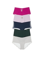 Victoria's Secret Pink/Purple/Navy Blue/Green/Grey Cheeky 5 Pack Knickers - Image 1 of 1