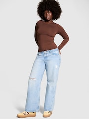Victoria's Secret PINK Ganache Brown Long Sleeve Soft Stretch T-Shirt - Image 1 of 3