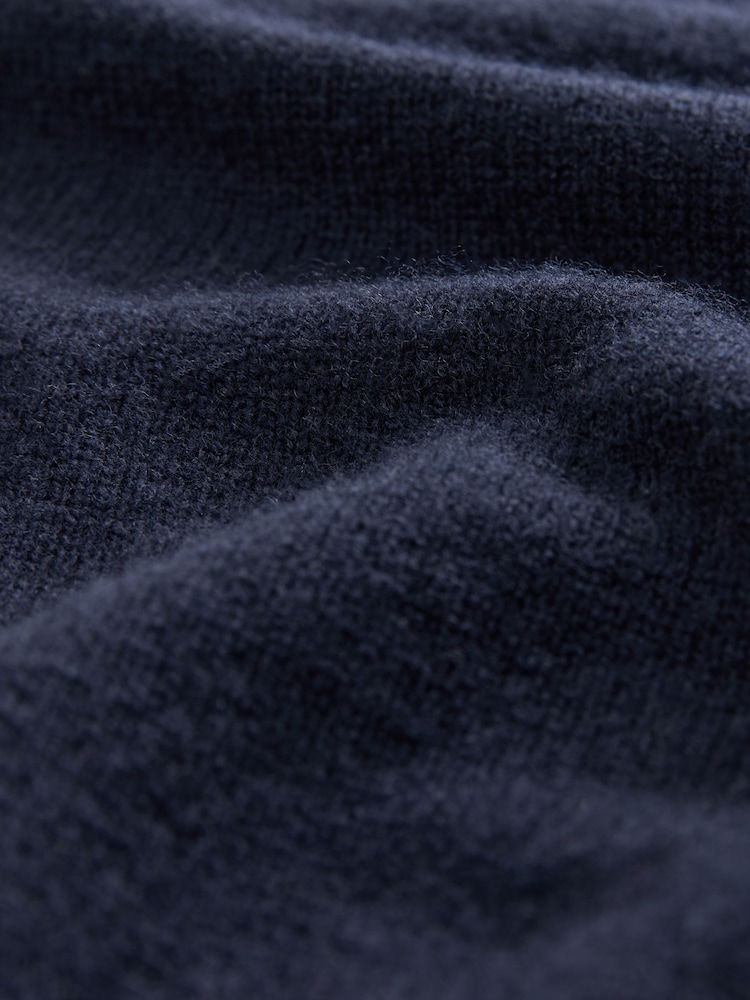 Blue Navy 100% Lambswool Button Up Cardigan - Image 7 of 8