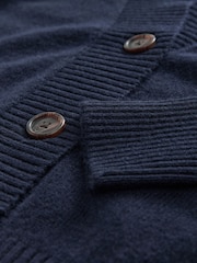 Blue Navy 100% Lambswool Button Up Cardigan - Image 8 of 8