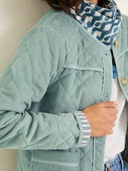 FatFace Maeve Light Blue Cord Quilted Jacket - Image 4 of 7