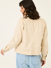 FatFace Sienna Light Stone Cropped Jacket - Image 3 of 11