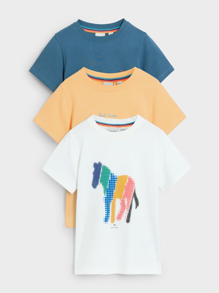 Weiß/Orange - Paul Smith Junior – Signature-T-Shirts für Jungen im 3er-Pack - Bild 1 von 23