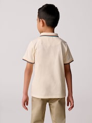Paul Smith Junior Boys Short Sleeve Artist Quarter Zip Polo Shirt - Image 2 of 5
