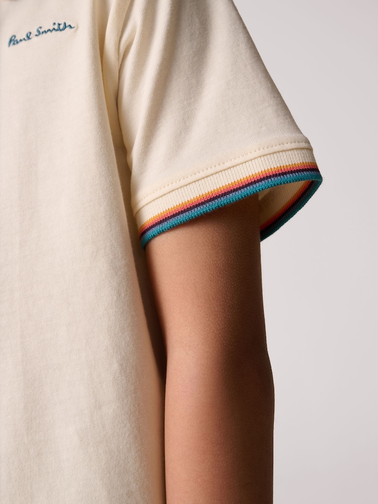 Paul Smith Junior Boys Short Sleeve Artist Quarter Zip Polo Shirt - Image 5 of 5