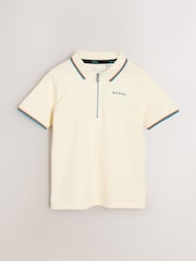Bela - Paul Smith Junior dečki kratek rokav; Polo majice s kratkimi rokavi Artist Quarter Zip - Slika 6 iz 10