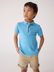 Paul Smith Junior Boys Short Sleeve Zebra Print Polo Shirt - Image 1 of 9